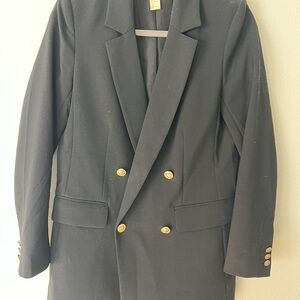 H&M womens’s Black Double-Breasted Blazer, size 4 US